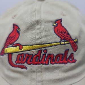 St Louis Cardinals Beige Tan Strapback Hat Cap Adult OSFA Vintage 1980s Logo 7